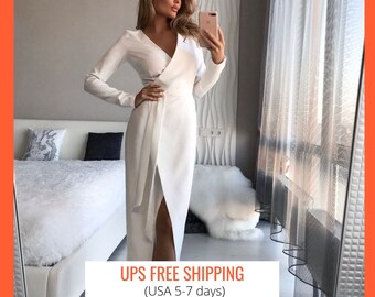 white dress wrap
