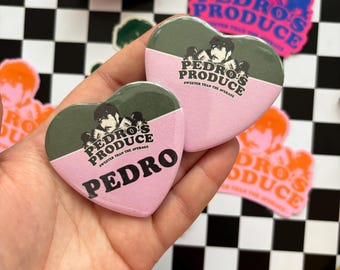 Pedro&#39;s Produce Heart Button Name Tag