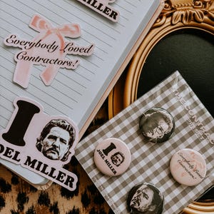 The Contractor and I love Dellie Pin Sets and Magnetic Bookmarks
