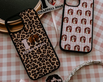 Custodie per telefono con motivo Cheetah e Gingham rosa