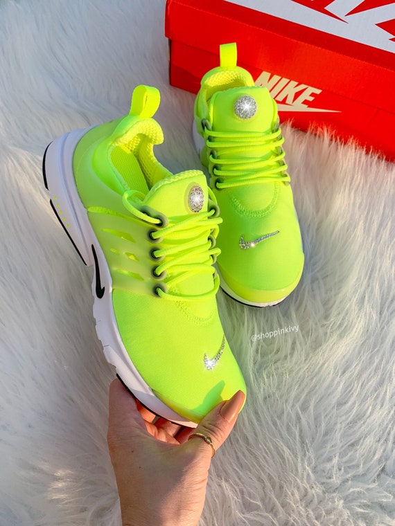 Nike Presto Neon Nike Sneakers Blinged with Crystals Custom Bling