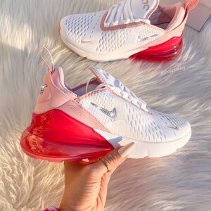 Pink Nike Air Max 270 Sneakers Blinged With Crystals Custom Bling Nike ...