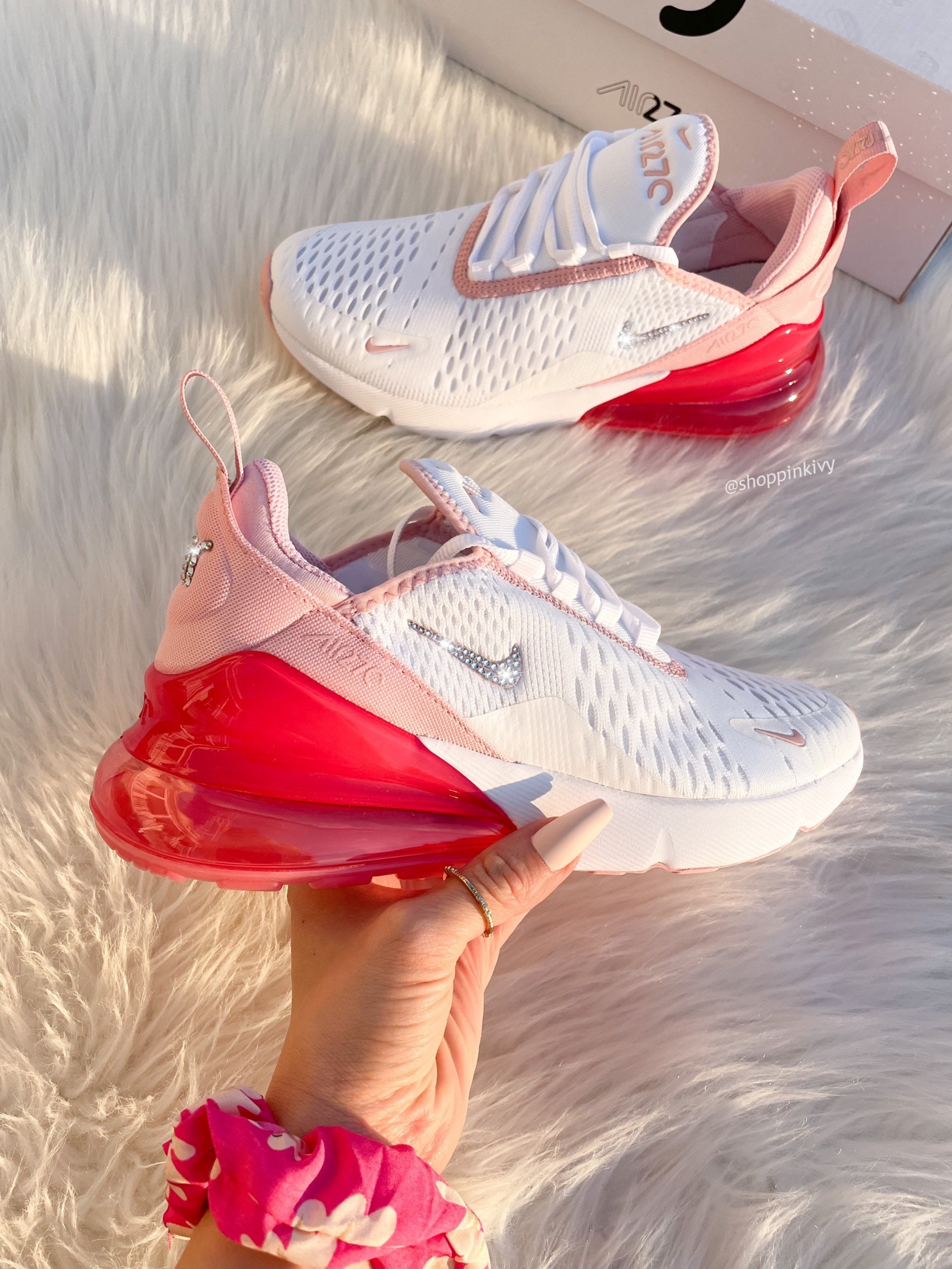 Pink Nike Air Max 270 Sneakers Blinged With Crystals Custom - Etsy