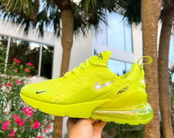 fiets aanraken Fondsen Neon Nike Bling Nike Air Max 270 Womens Custom Nike Shoes - Etsy