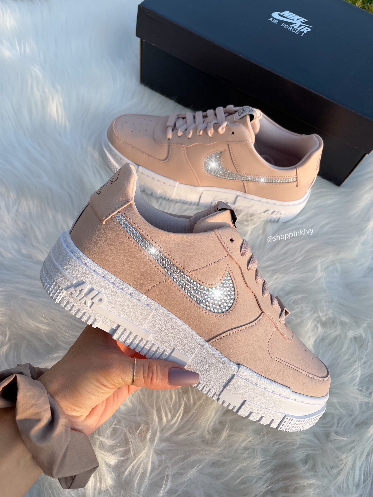 Nude Nike Air Force One Pixel Swarovski Nike Air Force One | Etsy
