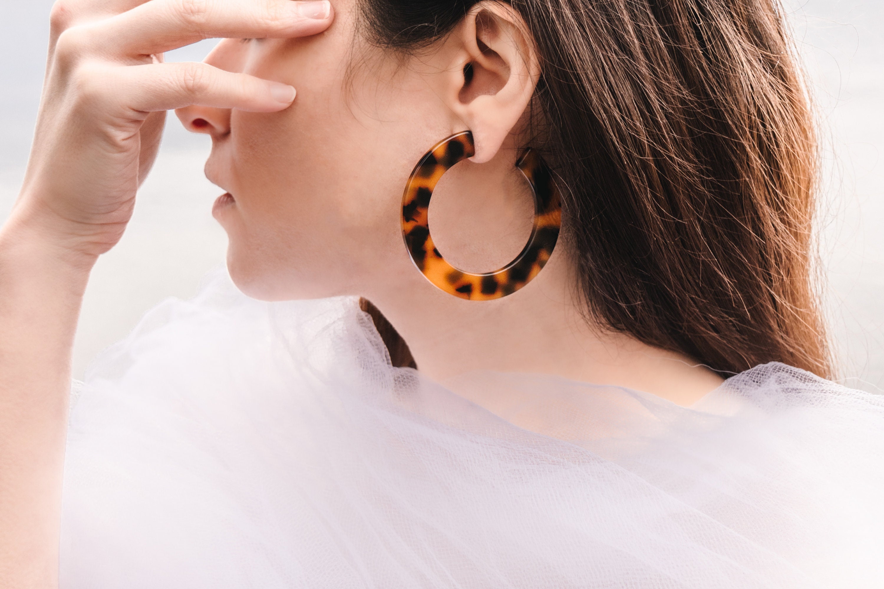 Large tortoise on sale hoop earrings