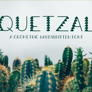 Quetzal Schriftart | Geometrische Schrift art für Cricuit und Silhouette Crafting | Fun Aztec Style Letters Schriftart |