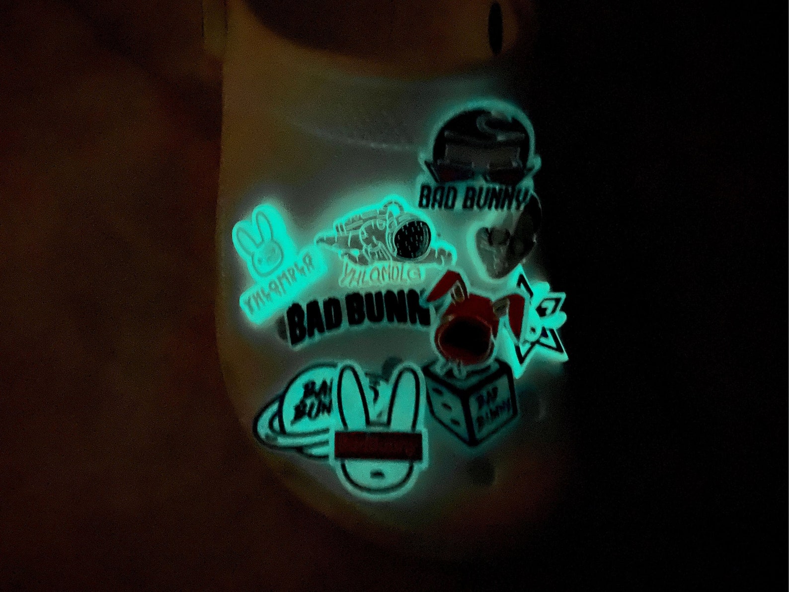 Bad Bunny Croc Charms. Glow in the Dark Charms. Bad Bunny Etsy
