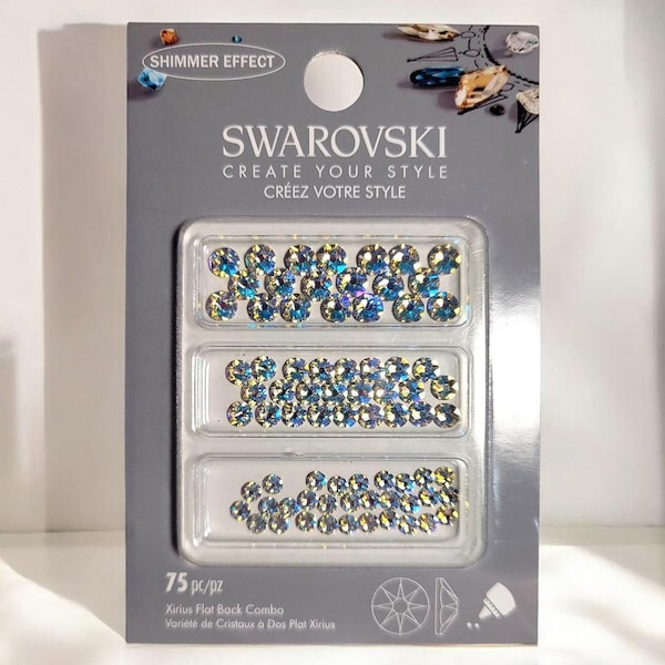 75 pc Authentic Swarovski Crystals | Xirius Flat Back 3-Combo | Rhinestones | Handmade Jewelry Earring Findings | Craft Gems | Embellishment