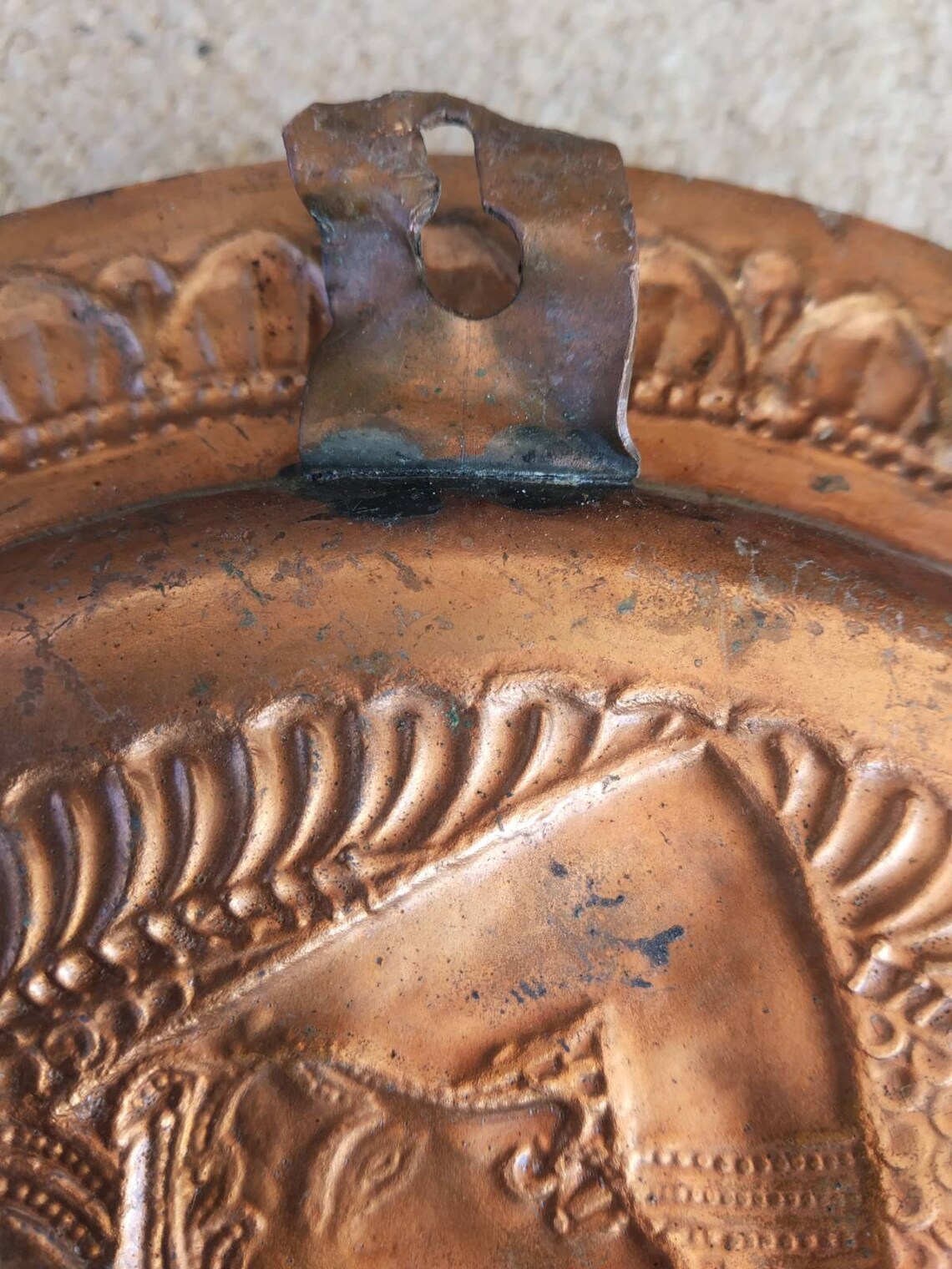 Vintage Copper Wall Decor Plate Etsy