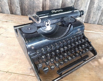 Unique Vintage Typewriter Olympia Simplex 1937 Old Bulgarian Keyboard