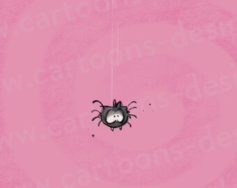 Cartoon spider as digital art for insect lovers