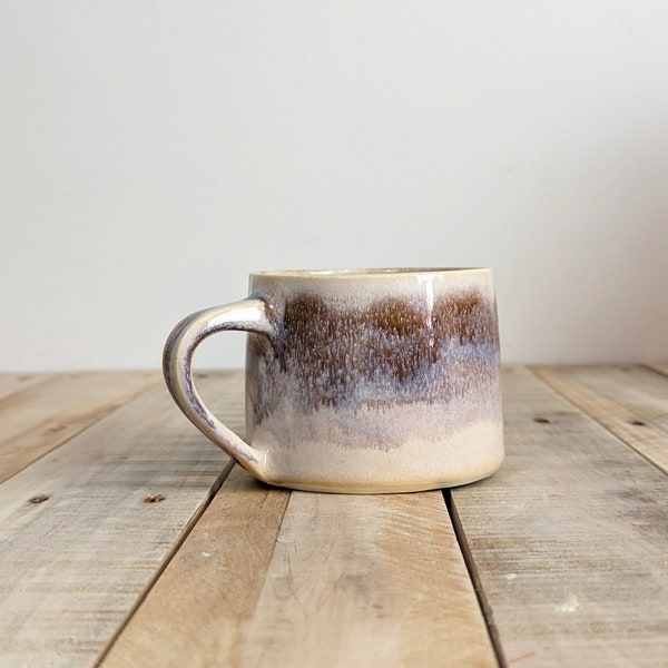 Wheel Thrown Ceramic Coffee Mug in Mist Glaze, Coffee Mug, Handmade Mug, Cuddle Mug