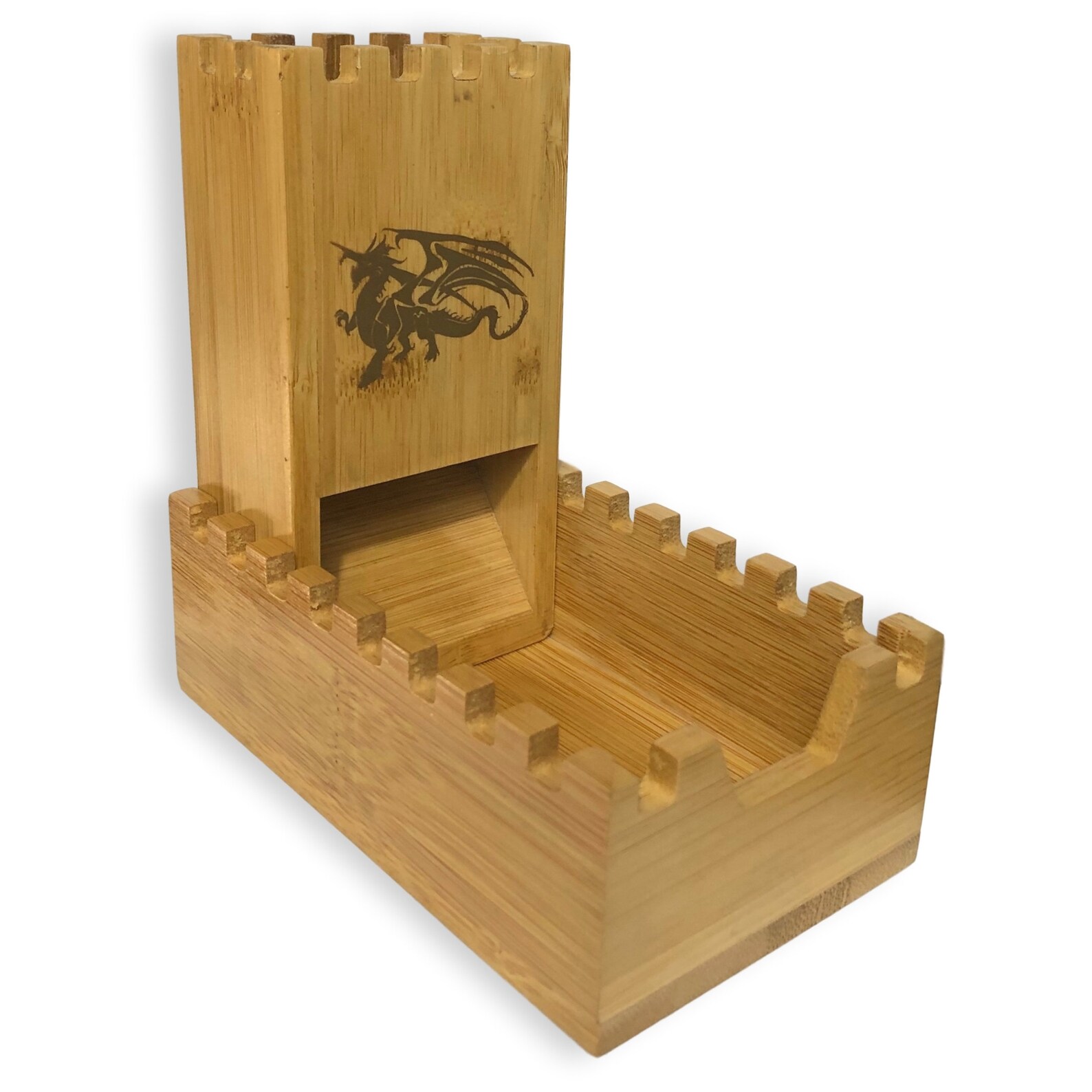 Bamboo Dice Tower Special Edition Wooden Rolling Case Etsy