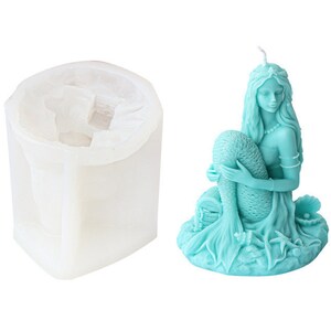 Mermaid Candle Mold: Silicone Candle Making Tool, DIY Resin Plaster Decoration