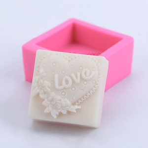 Siliconen zeepvorm: Love Heart Design Pudding Soaps Lotion Bar Making Tool