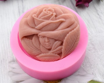 Stampo in silicone a forma di rosa: fondente, cioccolato, sapone rotondo a forma di fiore
