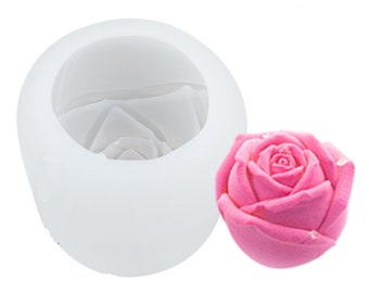 Molde de silicona de rosa 3D: herramienta DIY para hacer velas, jabón, chocolate y cubitos de hielo.