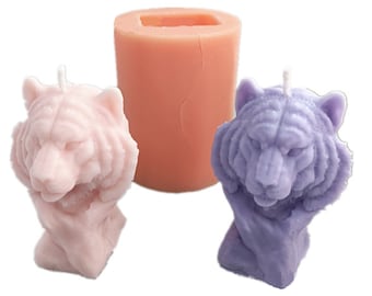 Tiger Head Candle Mold: DIY Silicone Aromatherapy Decoration