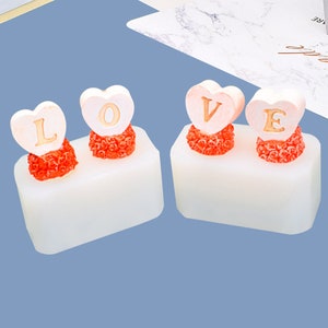 Valentine&#39;s Day LOVE Rose Love Silicone Mold Candle DIY Aromatherapy Gypsum Auto Decoration Mold