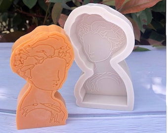 Silicone Candle Mold 3D Silicone Portrait Candle Soap Mold Aromatherapy Candle Plaster DIY Candle Making Molds Cake Moulds Soap Molds