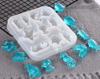 Sea Animal Silicone Resin Molds: Starfish, Whale, Dolphin, Jewelry Crafts Pendant, Keychain DIY