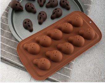 Skull Silicone Candy Mold: Halloween Chocolate, Candy, Cake Decoration DIY