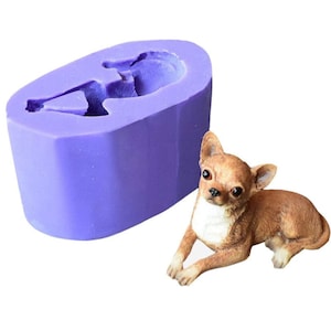 3D Dog Molds Silicone Fondant Mousse Cake Chocolate Mold Puppy Dog Soap Mold Candle Mould-random color