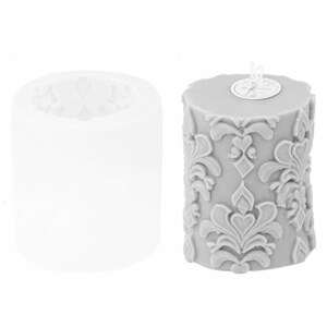 Pattern cylinder Candle Silicone Mold, Pillar Candle Mold for Soap, Chocolate, Bath Bomb, Crayon, Wax, Polymer Clay