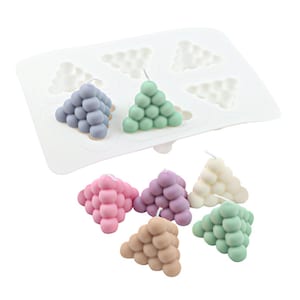 Stampo in silicone a forma di piramide a 6 camere: strumento per la produzione di candele, saponi e cioccolatini a forma di cubo di Rubik