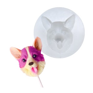 Corgi Dog Head 3D Silicone Cake Molds Soap Mold Mousse Mould Fondant Tools Cake Decorating   Supplies Dessert Sweet Tools