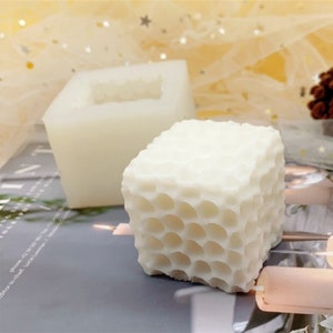 3D Silicone Honeycomb Candle Mold Square Soap Mould for Homemade Beeswax Candle, Soap, Lotion Bar, Fondant, Clay, Candy, Cake Decoration