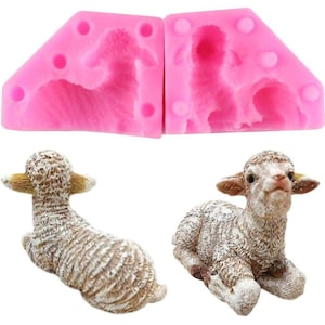 TINY SIZE 3D Sheep Silicone Candle Mold Goat Mold Polymer Clay Molds DIY Chocolate Candy Fondant Gumpaste Mould Cake Decorating Tools