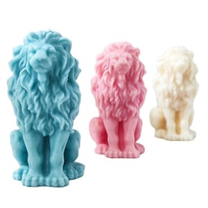 Powerful male lion silicone mold sitting lion incense candle ornaments lion candle mold