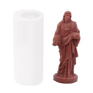 3D Jesus Candle Silicone Mold: Religious Home Decor, Resin Art Making Tool