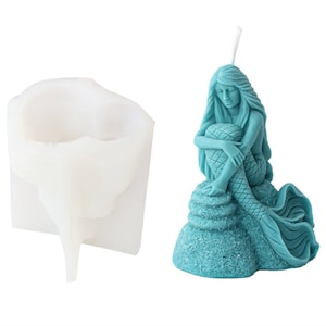 Silicone Mermaid Candle Mold: 3D Ocean Shell, Conch, Resin Decoration