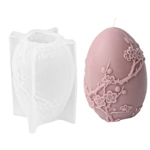 3D Easter Eggs Silicone Candle Mould, Embossed Pattern Easter Egg Silicone Mold