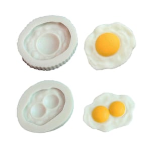 2 Pieces Egg Silicone Mold, Double Yolk Eggs Soap Molds, Creative Simulation Fried Egg Molds, Chocolate Home Ornaments Making Tools