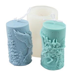 Fragrance candle mould DIY fragrance candle mould horse riding archery female relief cylinder silicone candle mould