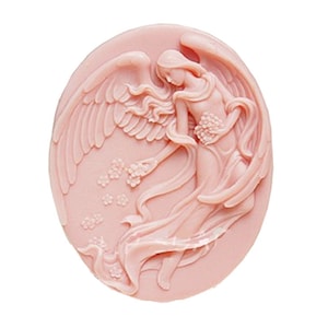 Molde de sabonete de silicone Angel Girl: sabonete oval de fada com flores, fabricação de barra de loção