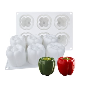Pepper Shape Silicone Mold, 3D Capsicum Soap Mould, Creative Simulation Pepper Chocolate Moulds, Chili-shaped Fondant Mould for Handmade