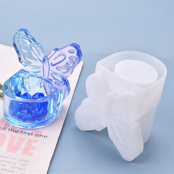 Butterfly Shape Box Resin Mold Jewelry Box Mold Epoxy Storage Box Mold Epoxy Casting Resin Mold for Pen Candle Soap Holder Flower Pot Crafts