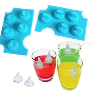 2 Pack Novelty Silicone Diy Mould Shark Fin Chocolate Jello Mould Mold Ice Cube Tray Tool freeze