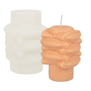 Cylindrical square corrugated incense mold DIY pendant Zen cylindrical candle silicone mold