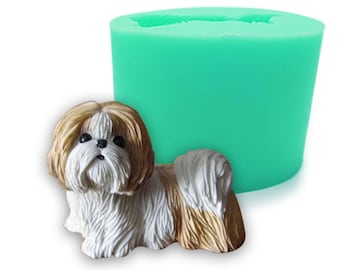 Shih Tzu Dog Silicone Mold: Puppy Chocolate, Candy, Cake Topper, Soap, Candle Mold