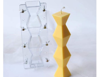 Stripe Pillar Candle Mold: Lozenge Shape DIY Candle Making