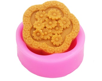 Molde de silicona con forma de margarita: para hacer chocolate, dulces, jabones y lociones.