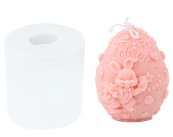 Easter Egg Rabbit Silicone Mold: DIY Soap, Candle, Gypsum Crafts Making
