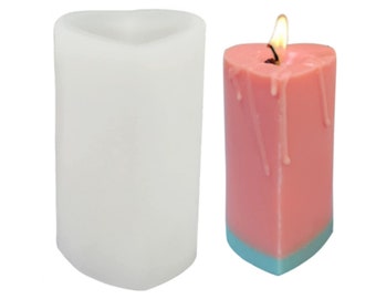 Love Heart Cylinder Silicone Candle Mold: Soap, Candle Making Tool