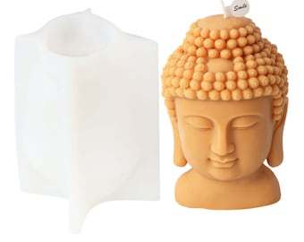 Buddha Head Silicone Mold: DIY Candle, Soap, Resin Casting